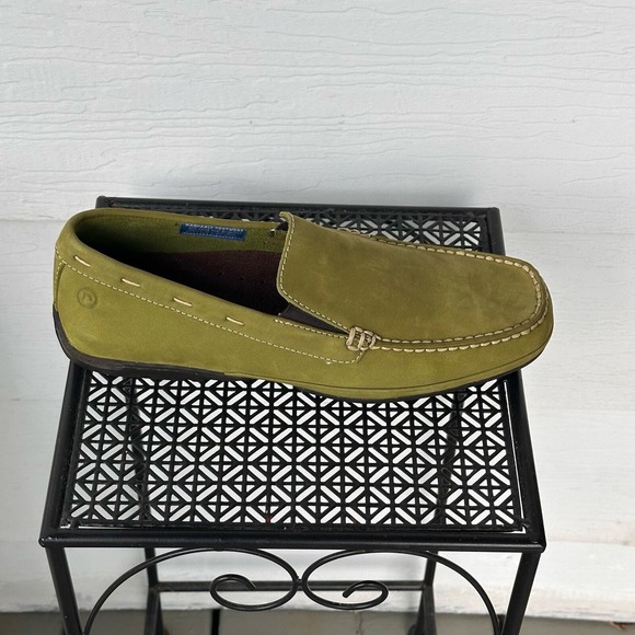 Rockport Loafer Slip On Shoes Mens 10M Colrain Green Nubuck Washable Casual NEW‎